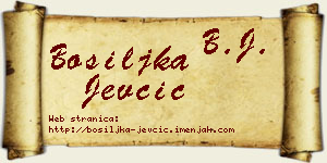 Bosiljka Jevčić vizit kartica